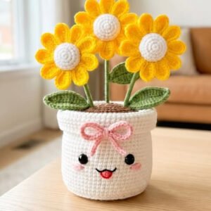 Woolen flower pots
